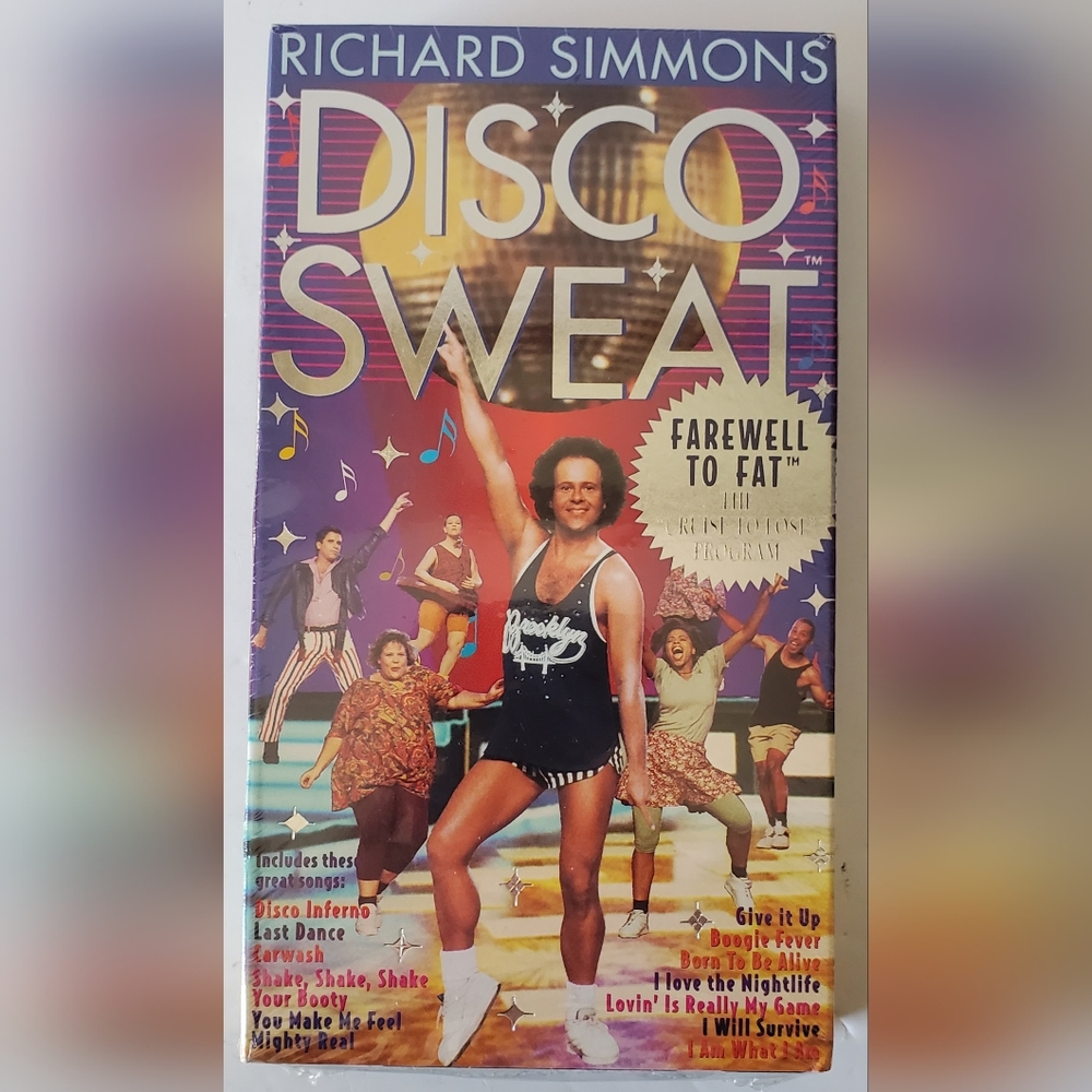 Richard Simmons Disco Sweat 1994 Exercise Sealed VHS Tape Workout Video - NOS